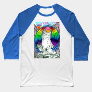 Snow leopards with rainbow wings Baseball T-Shirt